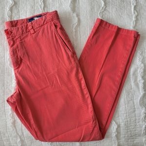 Vineyard Vines Slim Pant Cotton Stretch Pants 33x32 Carribean Punch EUC Flat